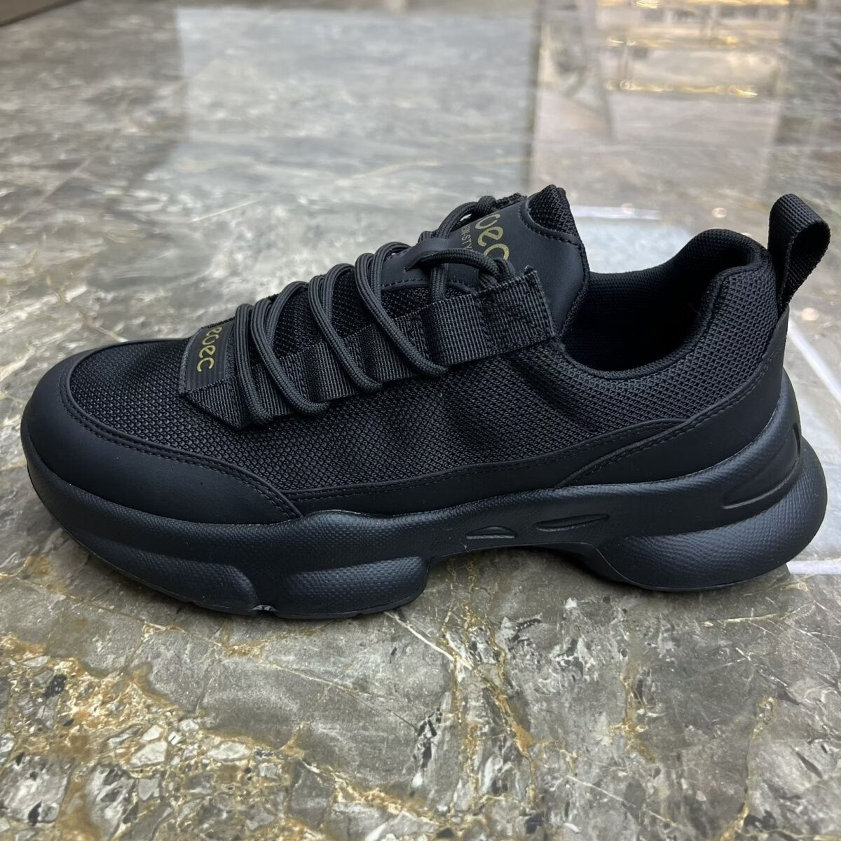 VANCAMEL Men's Outdoor Hiking Shoes 2026 Summer New Breathable Running Sports Casual Commuter Shoes Black Gold 39 5