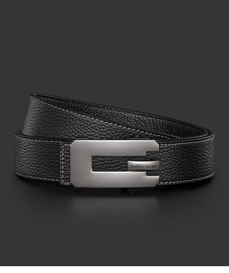 COW Men's Automatic Buckle Belt, Top-Grain Leather Waistband for Young And Middle-Aged Men, Genuine Leather Business Belt, Gift 910 10