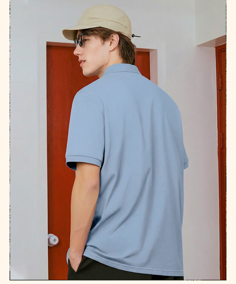 Dickies Mulberry Silk Short Sleeve Polo Shirt Men Summer New Antibacterial Cooling Light Business Collar T-Shirt B Light Gray L 13