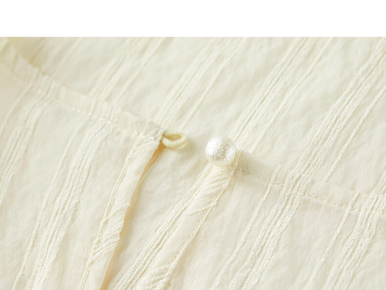 Shangdu Bila Commuter Gentle Style Round Neck T-Shirt Women Summer Vertical Jacquard Textured Loose Slim Pleated Casual Top 26