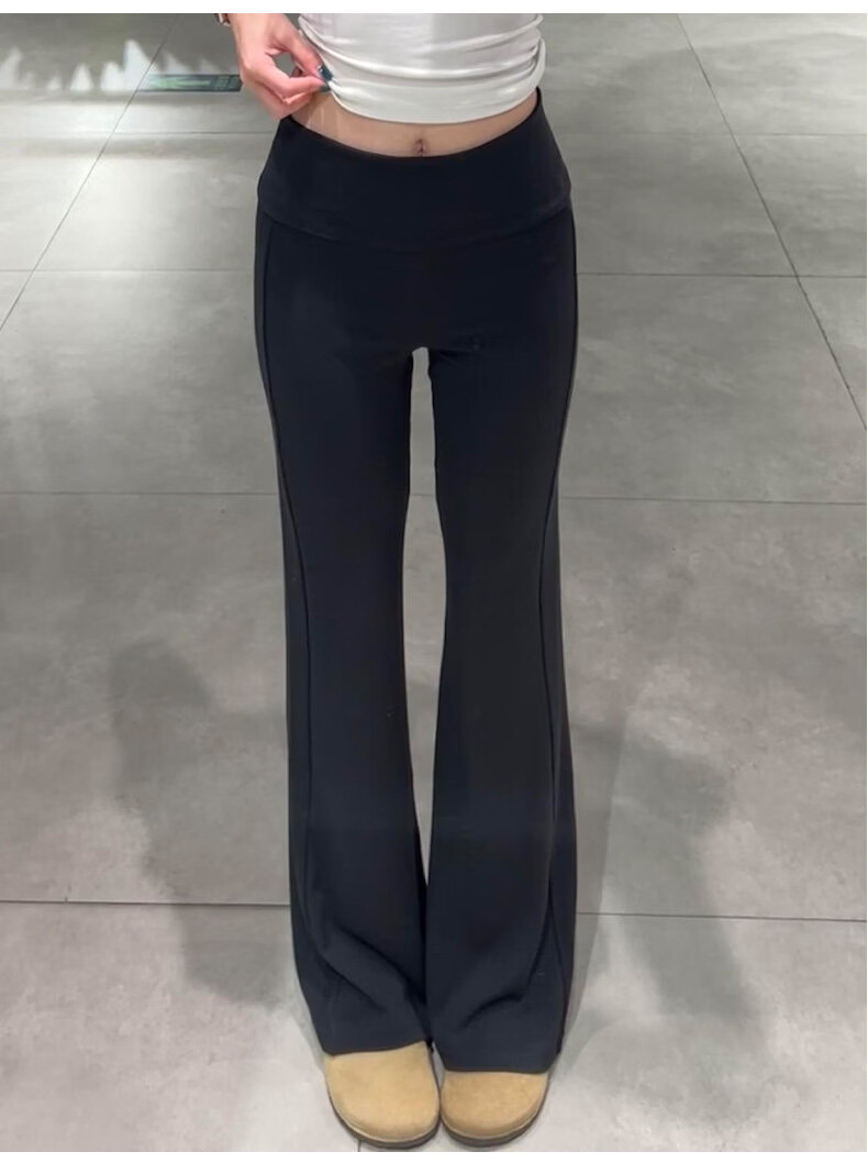 Langsha Women's Thin Flared Pants Summer 2026 New American Style High Waist Slim Yoga Flared Sweatpants Draped Casual Sports Pants 18