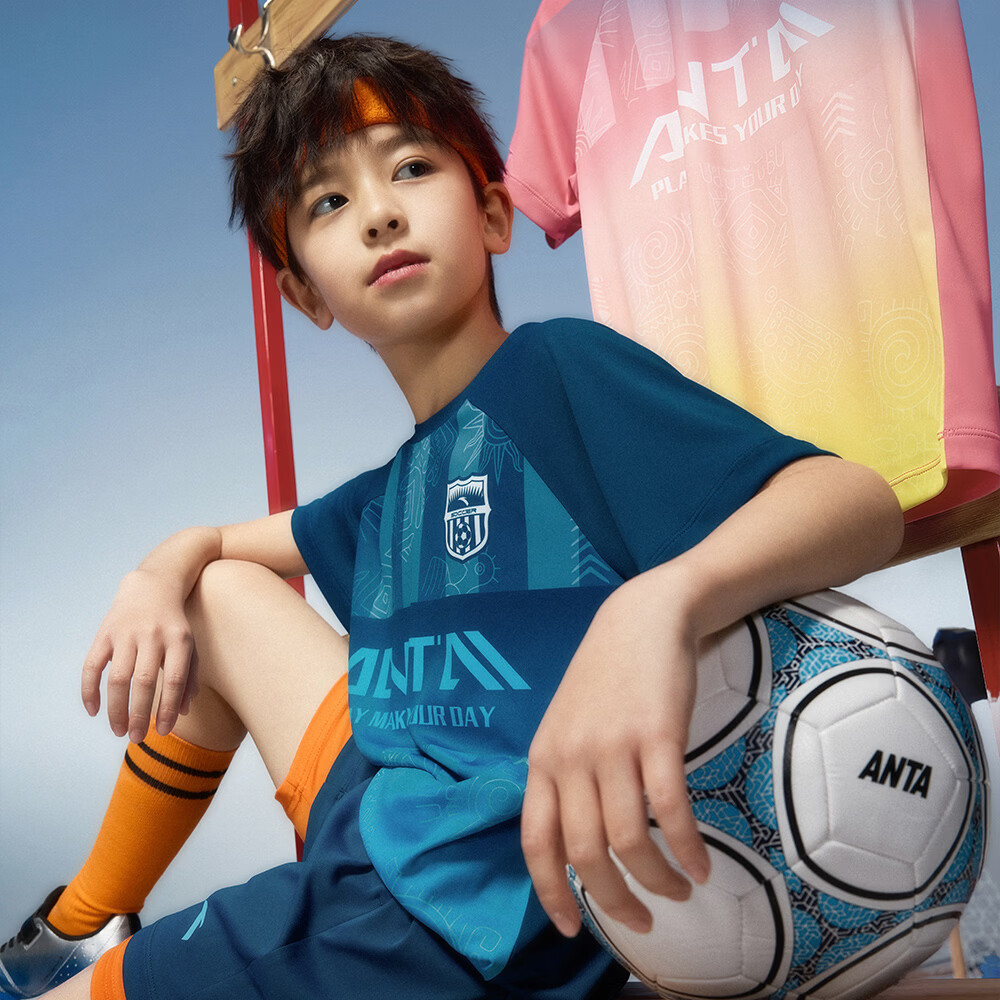 Anta Kids Boys Football Match Set 2026 Summer Breathable Youth Jersey Short Sleeve Shorts A52622203 31