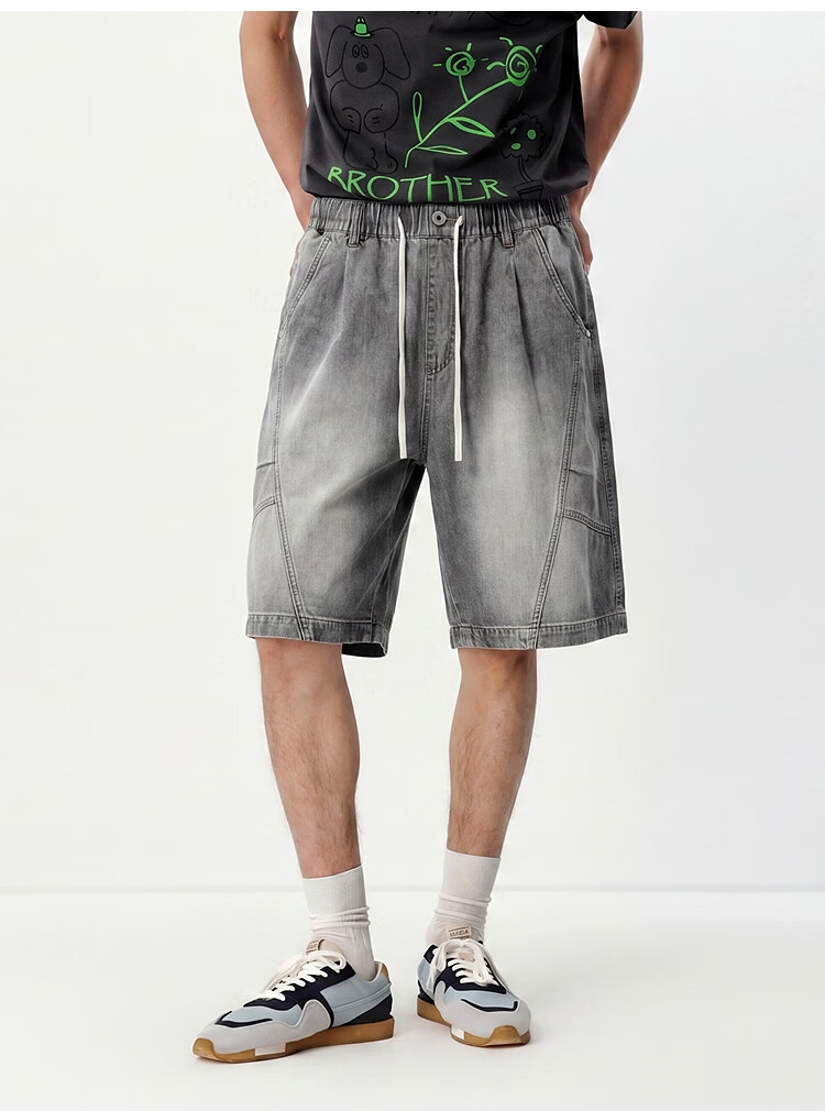 Semir Men's Summer Elastic Waist Denim Shorts 2026 with Drawstring Waist 103326122105 30