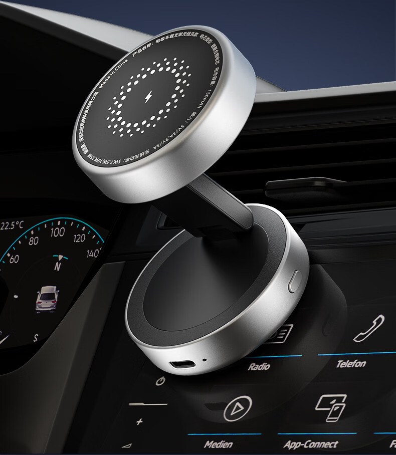 Kustar Electric Vacuum Suction Cup Car Phone Holder Magsafe Magnetic Foldable Rotatable Wireless 15W Fast Charging Live Streaming Vlog Anti-Shake Lampart Stand 2
