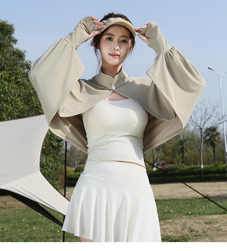 Combo Women's Ice Silk Cooling Sunscreen Jacket Short UV Protection Lightweight Skin Jacket for Summer Outdoor Fishing 13