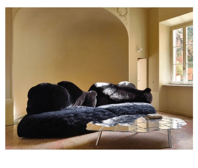 轻奢意大利edra北极熊沙发大平层户型横厅客厅布艺双面坐设计师款