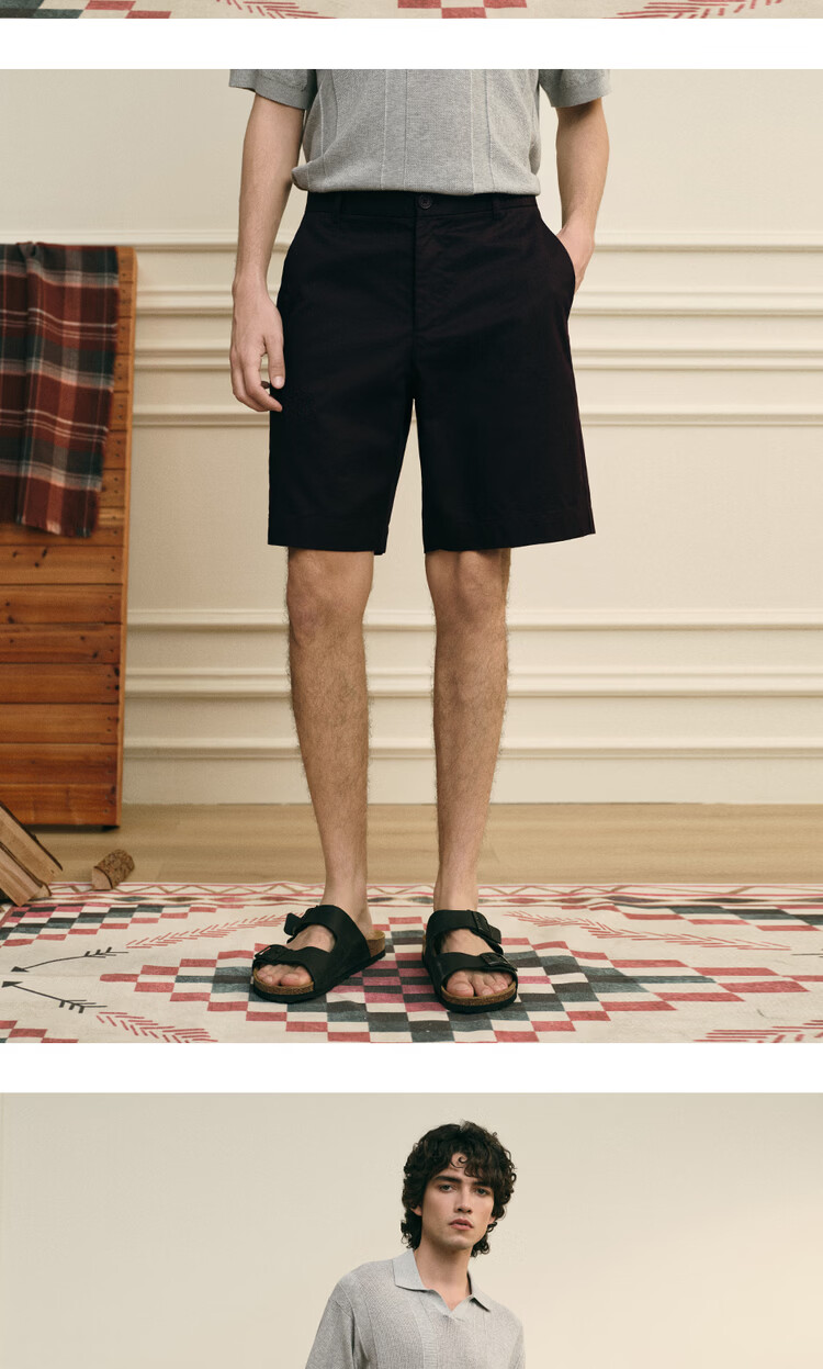 Giordano G+ 2026 Summer New Lyocell Cooling Embroidered Mid-Rise Straight Casual Shorts for Men 01106349 19