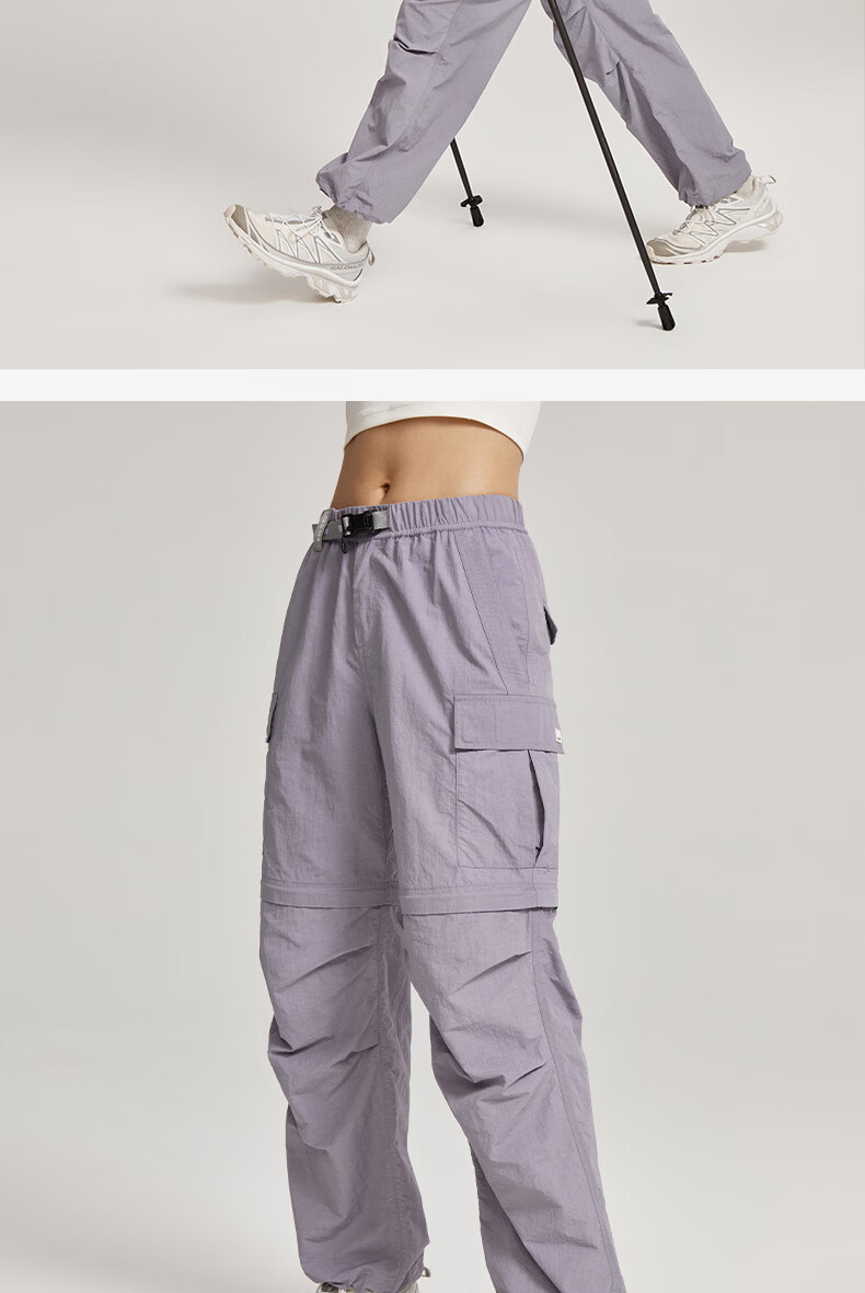 BEIN SPACE Summer New Women's Hiking Durable Water-Repellent Detachable Outdoor Long Pants Mountaineering Pants A080 Moon Shadow Gray L 25
