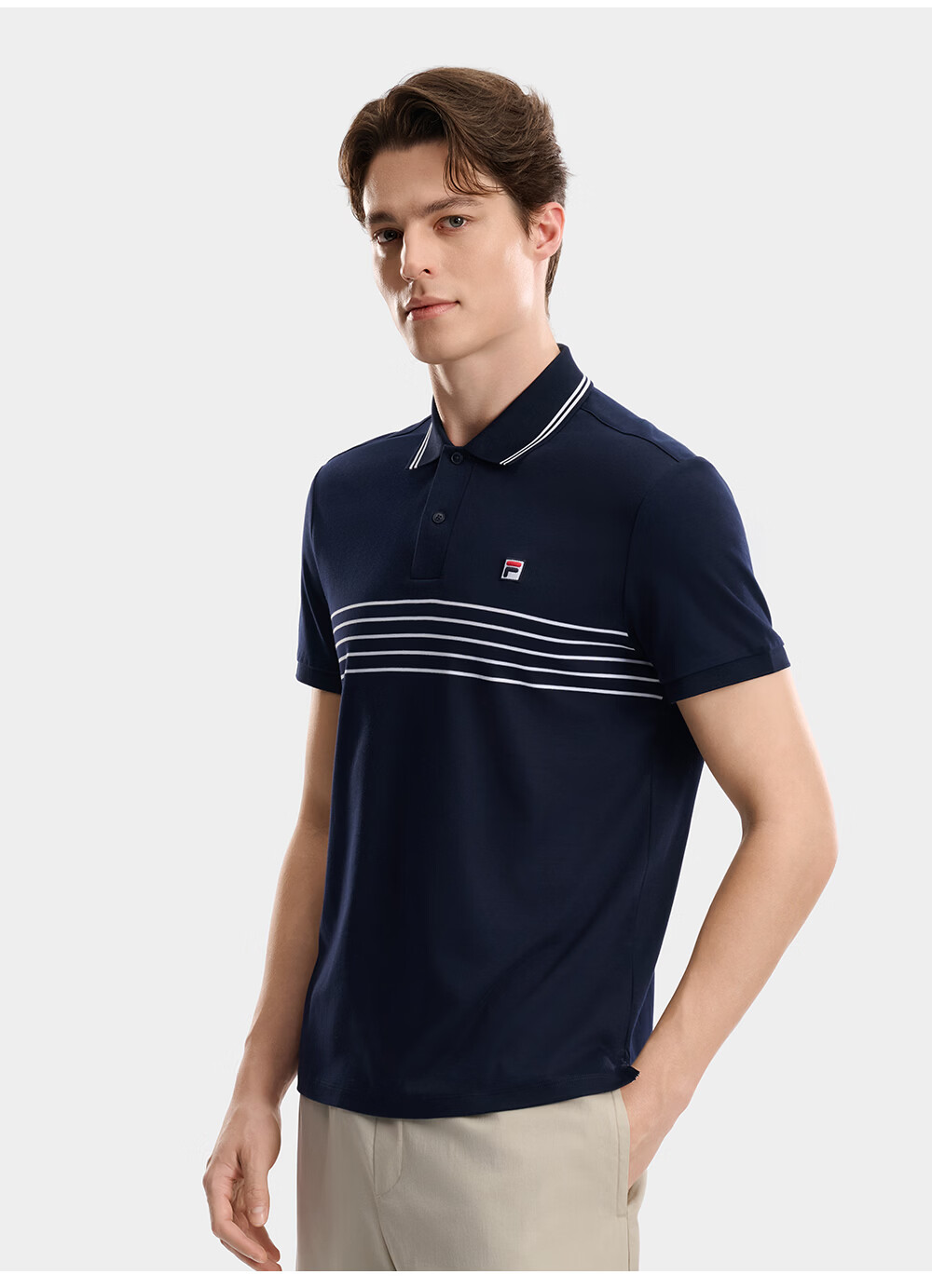 FILA Official Men's Knitted Short Sleeve Polo Shirt 2026 Autumn Pure Cotton Cool Basic Top 6