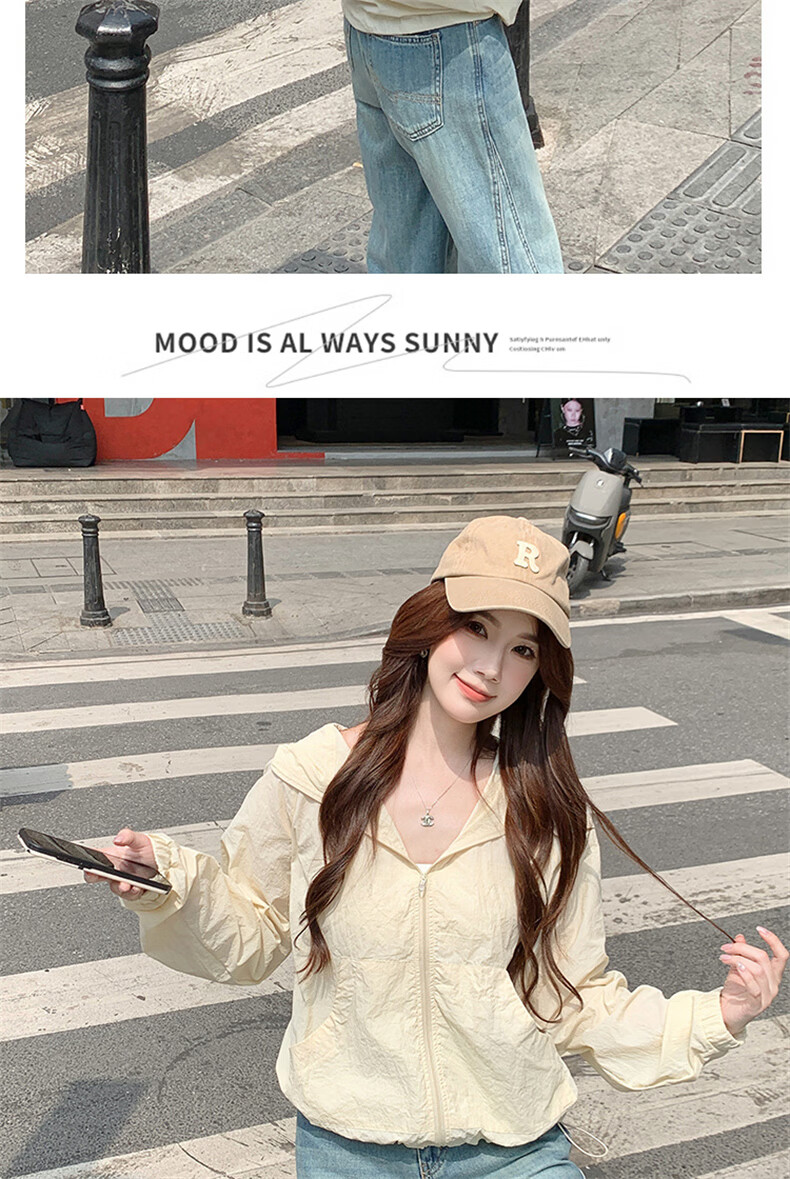 Langsha Women's Hooded Woven Sun Protection Jacket Summer Lightweight Outdoor Sports UV Protection Quick-Dry Loose Coat 12