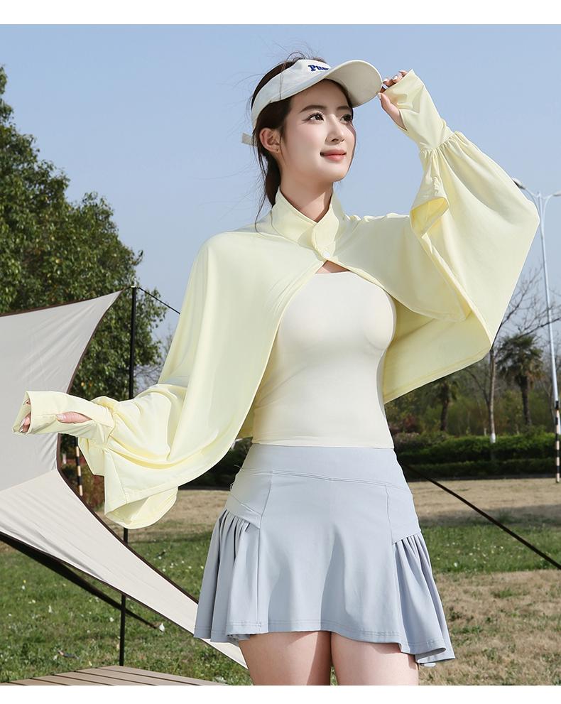 Combo Women's Ice Silk Cooling Sunscreen Jacket Short UV Protection Lightweight Skin Jacket for Summer Outdoor Fishing 22