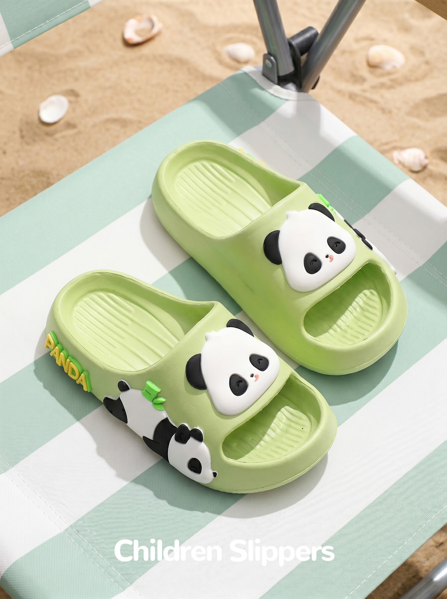 TUDOUWU Kids Slippers for Children, Indoor and Outdoor Non-Slip Soft Sole Sandals, Panda Design Size 210 14