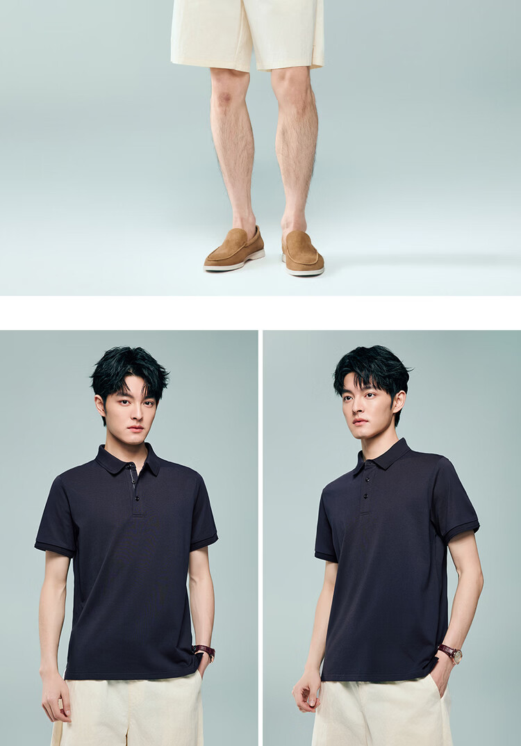 Giordano Men's Comfortable Antibacterial Polo Shirt New Black Technology Cooling Jacquard Short Sleeve Collar Top 13016233 18