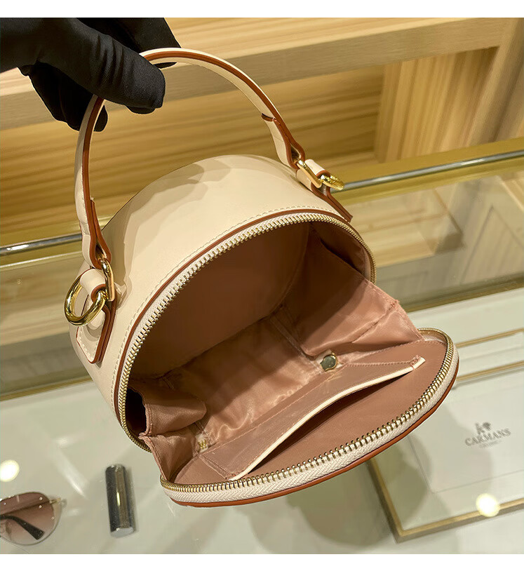 香港mk品牌代购圆饼包单肩斜挎超迁手提小圆包22新款时尚小众圆形包包