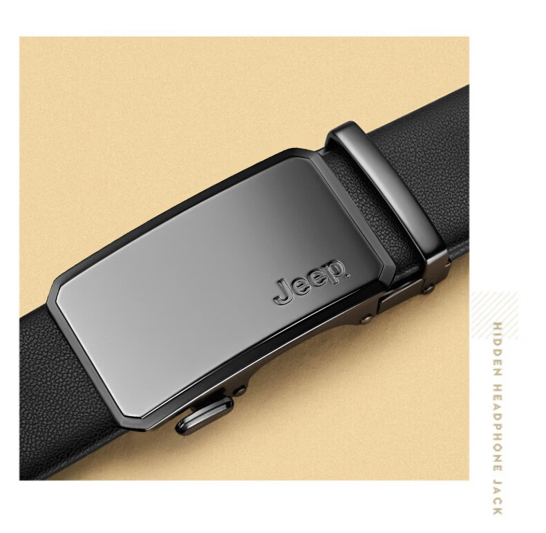 JEEP 2026 New Men's Genuine Leather Automatic Buckle Belt Casual Waistband Father's Day Gift for Dad Husband 8