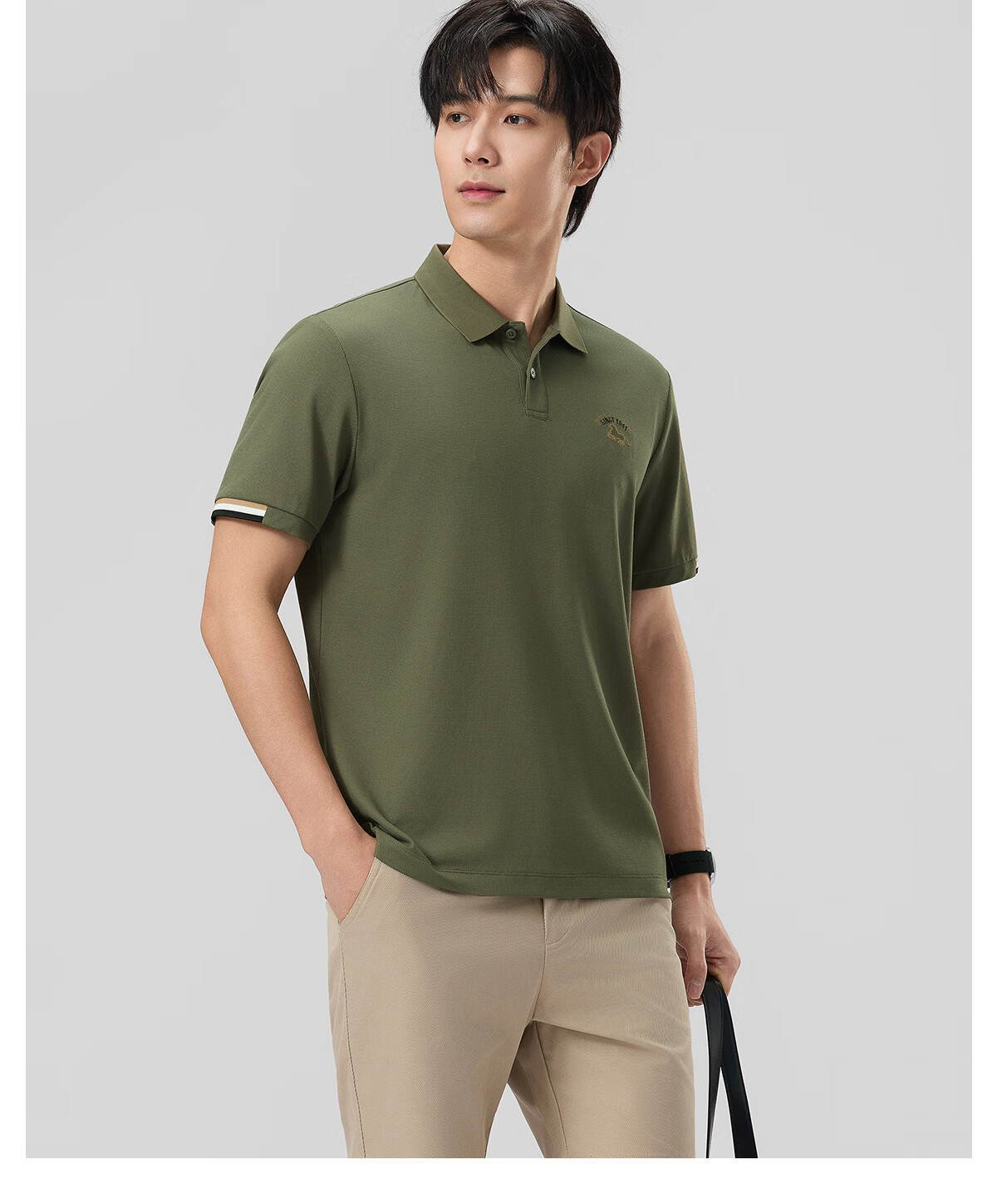 JEEP 2026 Summer New Breathable Lightweight Polo Shirt Men's Short Sleeve Sports T-Shirt for Fitness Running 37