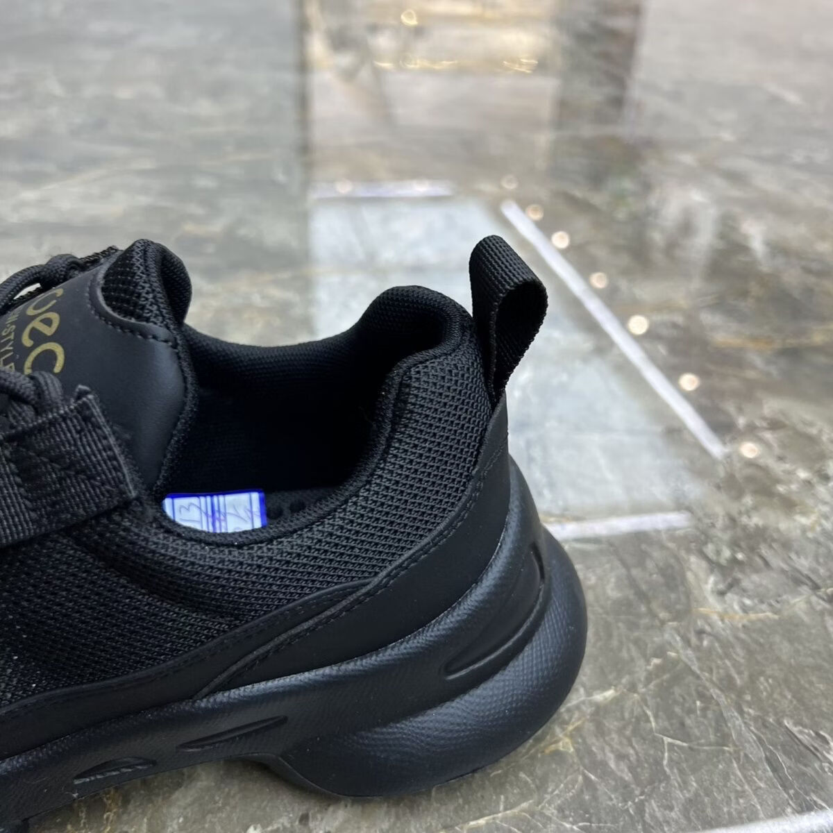 VANCAMEL Men's Outdoor Hiking Shoes 2026 Summer New Breathable Running Sports Casual Commuter Shoes Black Gold 39 7