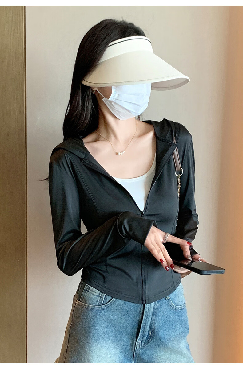 Langsha Women's Ice Silk Sunscreen Jacket Summer Thin Outdoor UV Protection Slim Fit Short Cardigan Coat 22
