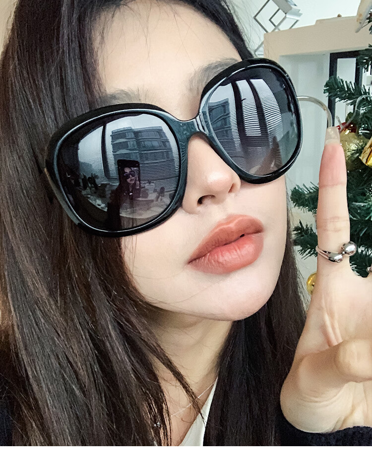 MT·MIT Women's Sunglasses Large Frame Slimming Polarized Driving Sunglasses Black 5