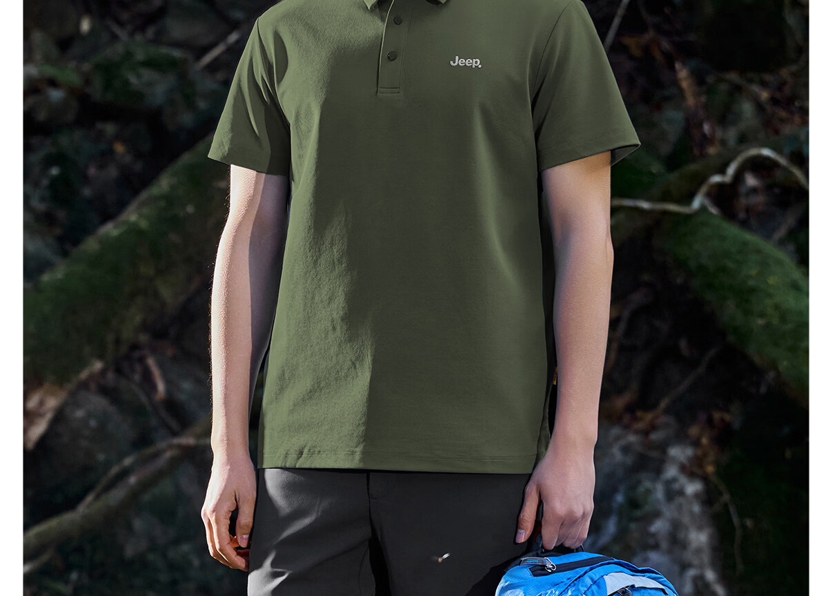 JEEP Men's Short Sleeve Polo Shirt Summer Sun Protection Breathable Collar T-Shirt Business Casual Top 2026 Summer New Arrival 25