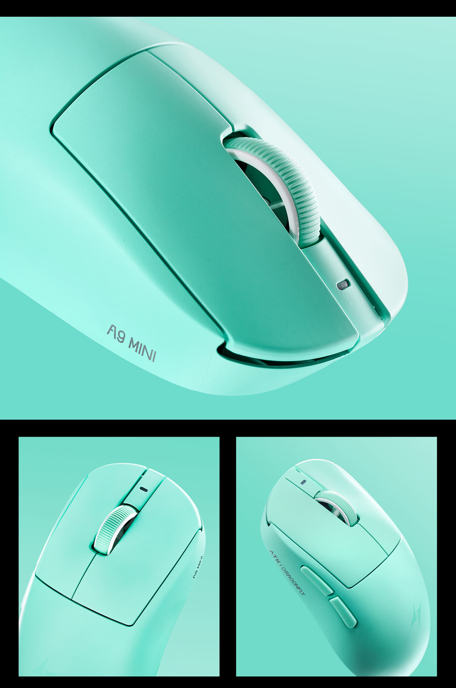 ATK Dragonfly A9 Wireless Gaming Mouse Office Mouse Wired/2.4G Dual-Mode Lightweight Symmetric Minimalist Ergonomic A9 Master Edition + Rose Red 3955 30