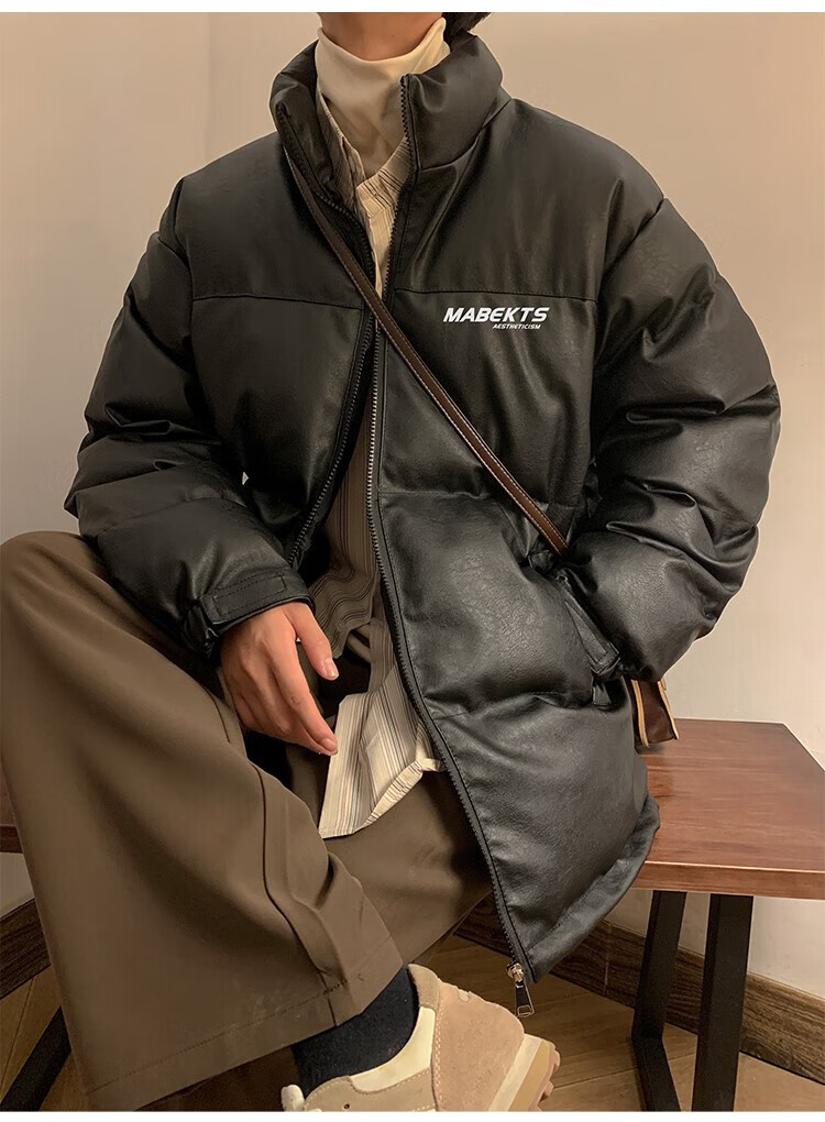 动感时尚北面皮质新国标羽绒服男羽绒防寒服冬季加厚皮2022年新款防风