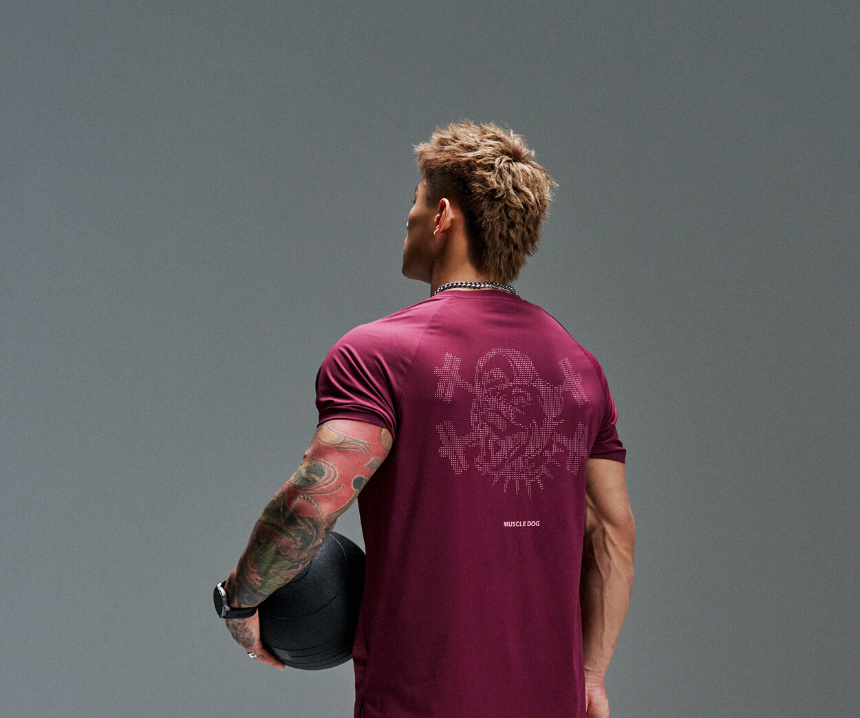 MUSCLE DOG Hidden Wings Men's Sports T-Shirt 2026 New Pixel Dog Head Training Short Sleeve Gym Top 35