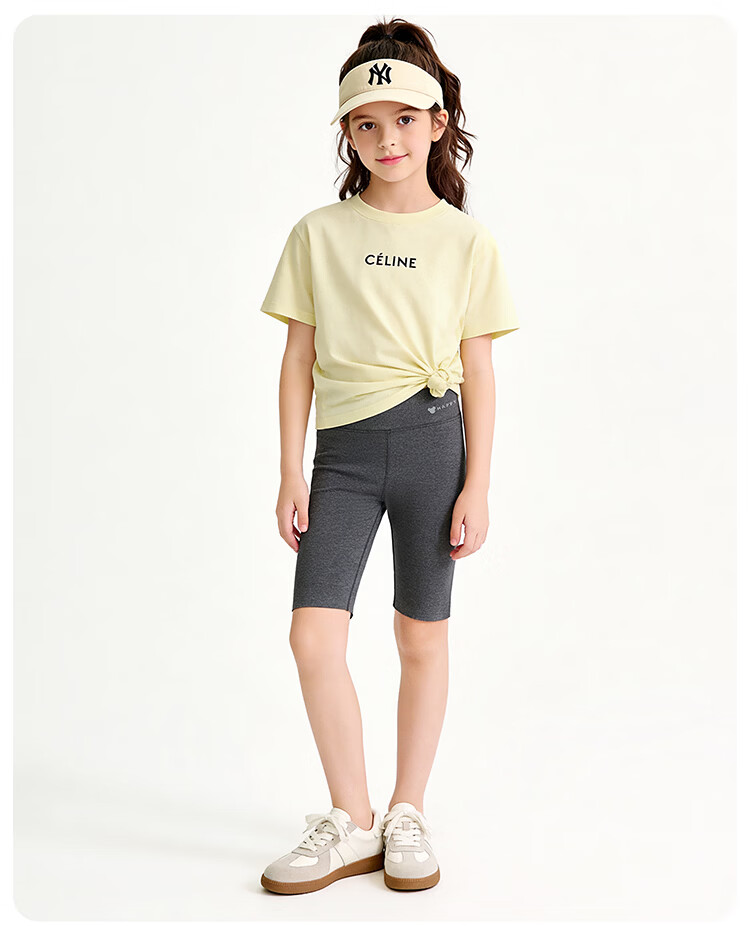 Bingxue Cotton Children's Shark Shorts Girls Summer Five-Point Safety Pants Cotton High-Waist Yoga Shorts Sports Leggings 20
