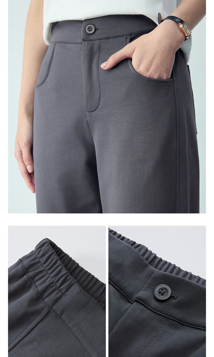 Giordano Women's Pants 2026 Summer Black Technology Cooling Casual Pants Semi-Elastic Waist Knit Sweatpants 13416240 9