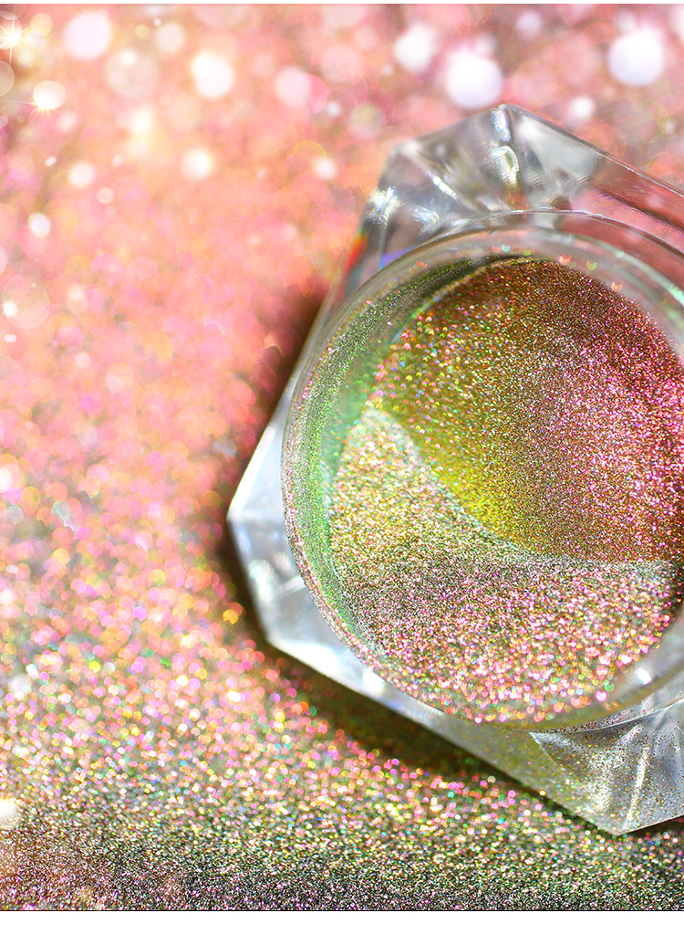 魔镜粉美甲镜面镭射水波纹镜面粉墨镜粉指甲银色甲油胶极光粉 镭射