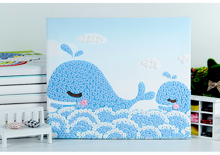 手工材料包幼儿园纽扣画diy制作益智玩具卡通粘贴画扣子画生日礼物送