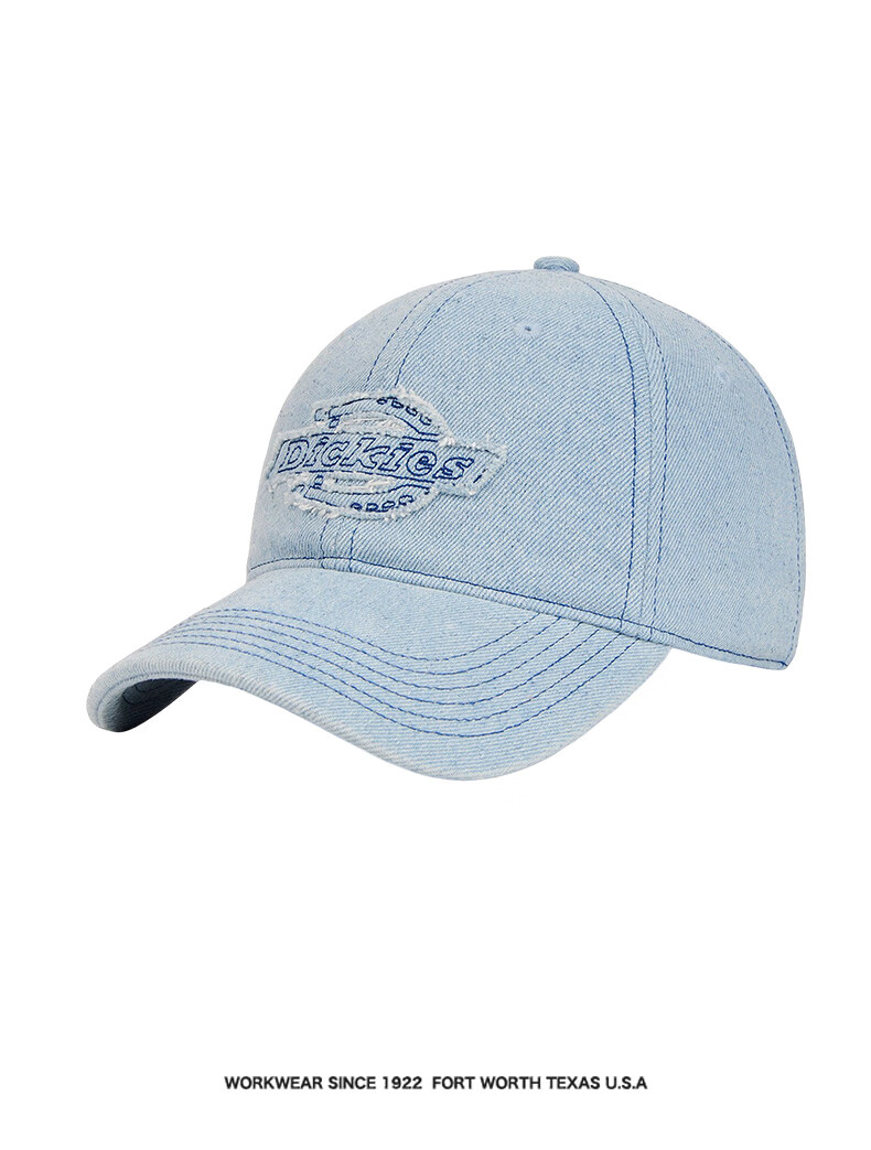 Dickies Distressed Vintage Baseball Cap Unisex Couple Sun Protection Deep Fit Duckbill Hat Light Blue 24
