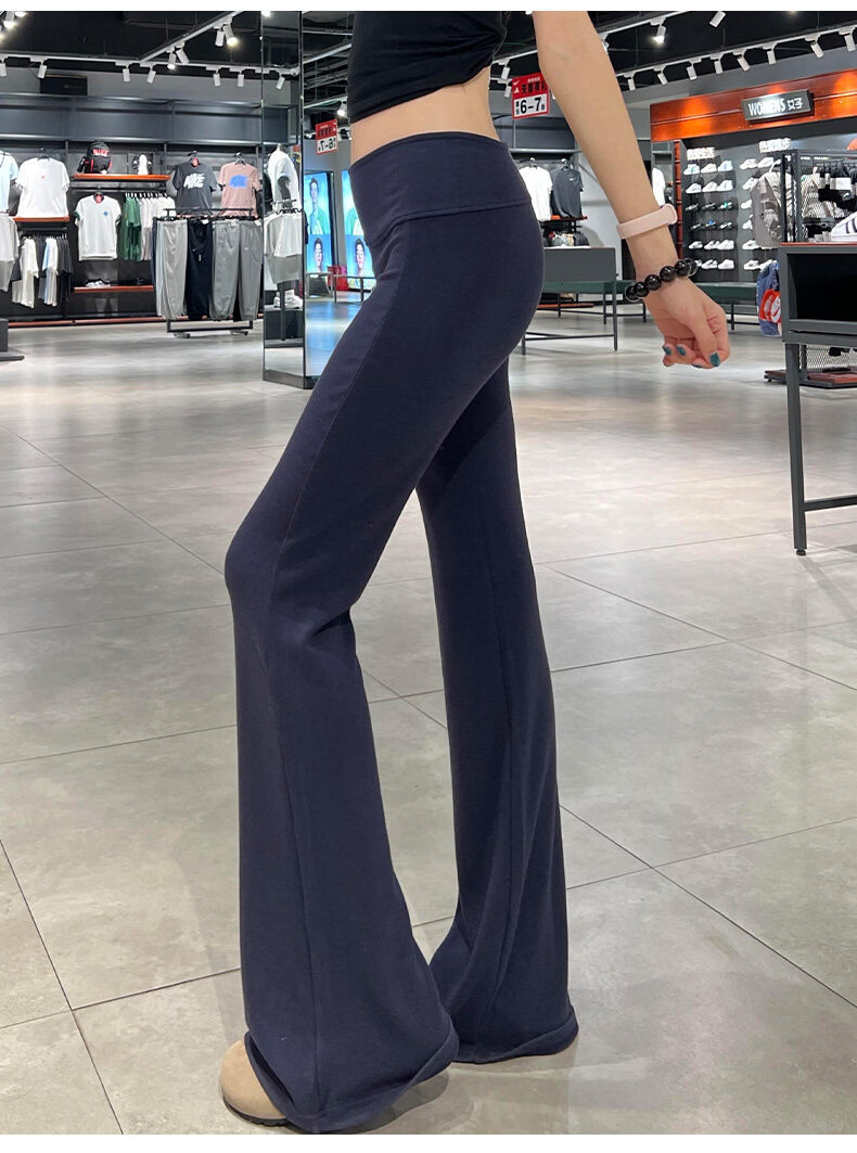 Langsha Women's Thin Flared Pants Summer 2026 New American Style High Waist Slim Yoga Flared Sweatpants Draped Casual Sports Pants 22