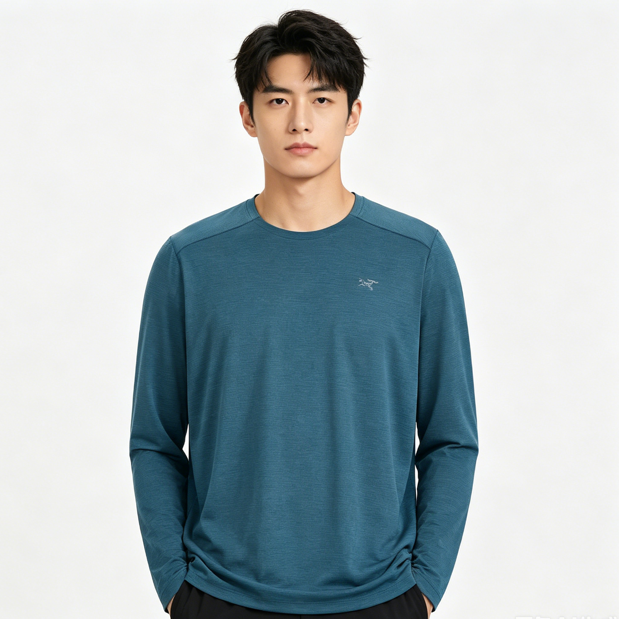 ARC'TERYX CORMAC CREW Comfortable Men's Quick-Dry Long Sleeve Crew Neck T-Shirt Static Sea Blue XL 6