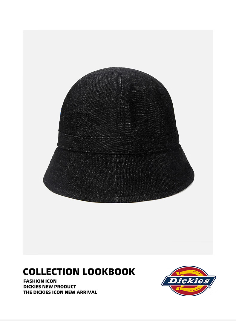 Dickies Women's New Sun Protection Fisherman Hat Large Head Circumference Slimming Face Sunshade Bucket Hat Black for Men and Couples Casual Cap 10