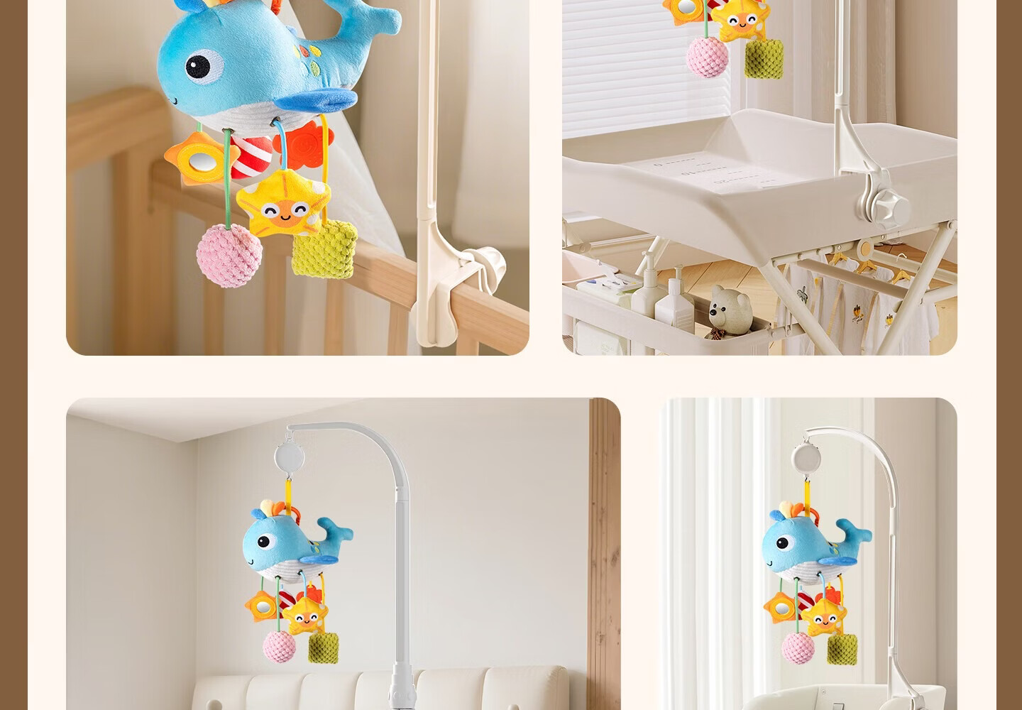 Yisrui Bed Bell Stand Hanging DIY Bracket Rod Clamp for Stroller Diaper Table Crib Headboard Accessories 6