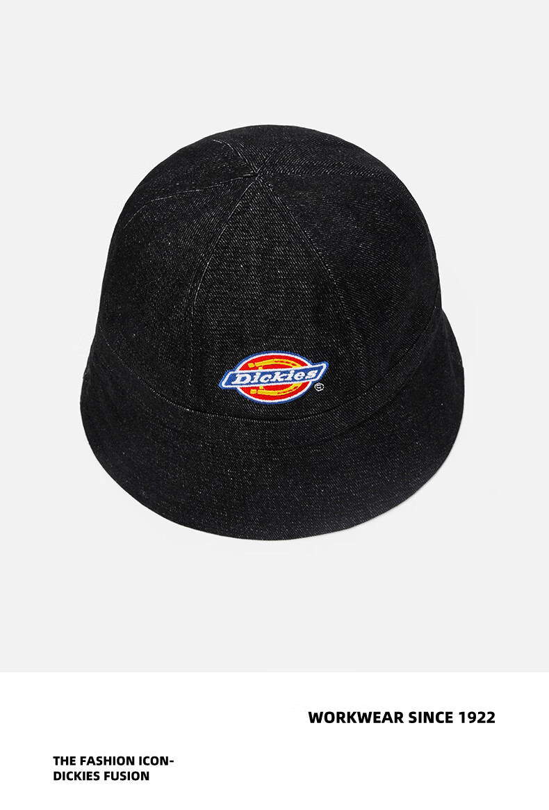 Dickies Women's New Sun Protection Fisherman Hat Large Head Circumference Slimming Face Sunshade Bucket Hat Black for Men and Couples Casual Cap 9