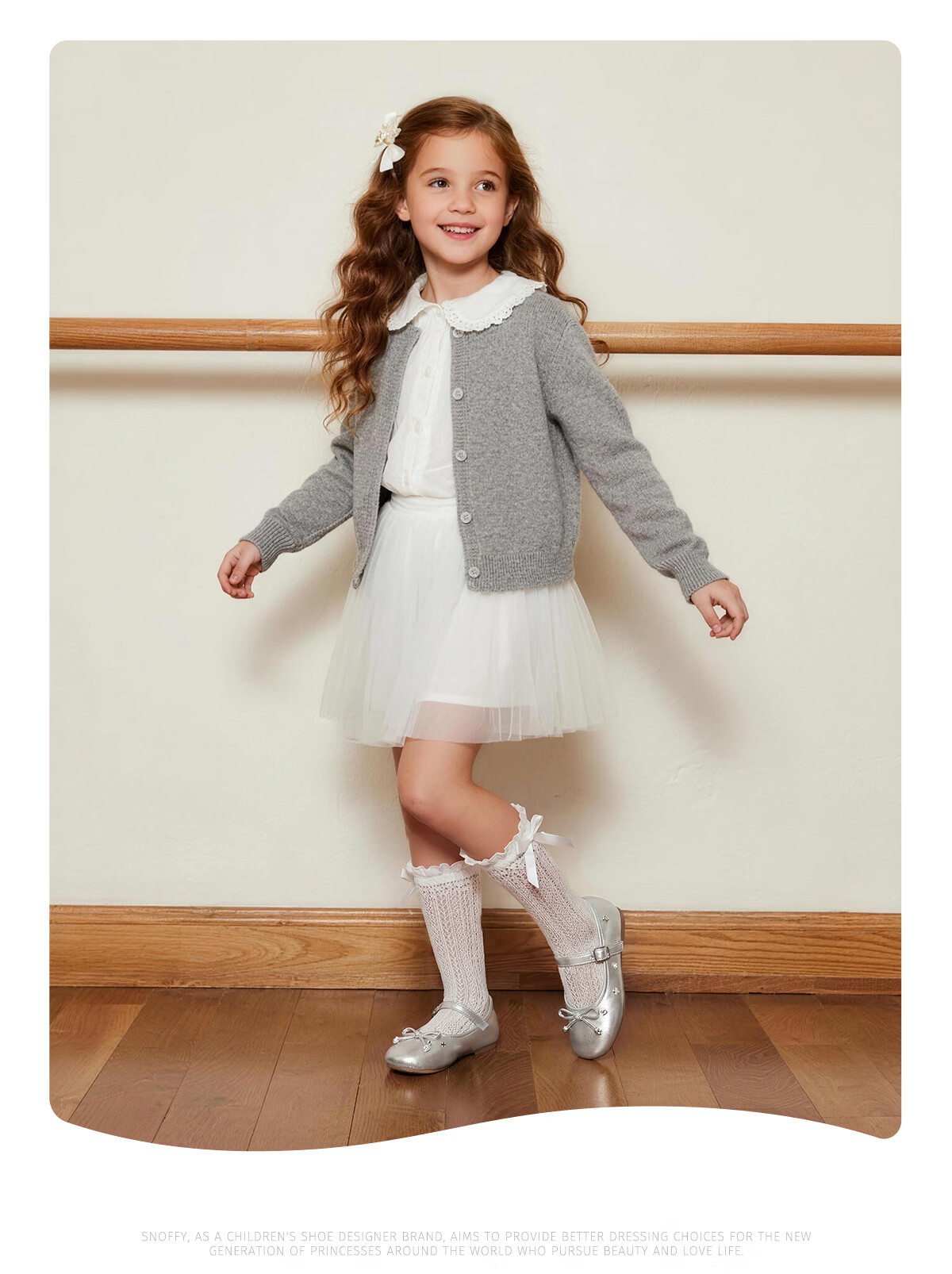 SNAFFY Girls' Leather Shoes Children's Princess Shoes Spring Little Girls British Style Fashion Soft Sole Shoes Moonlight Silver Size 32 14
