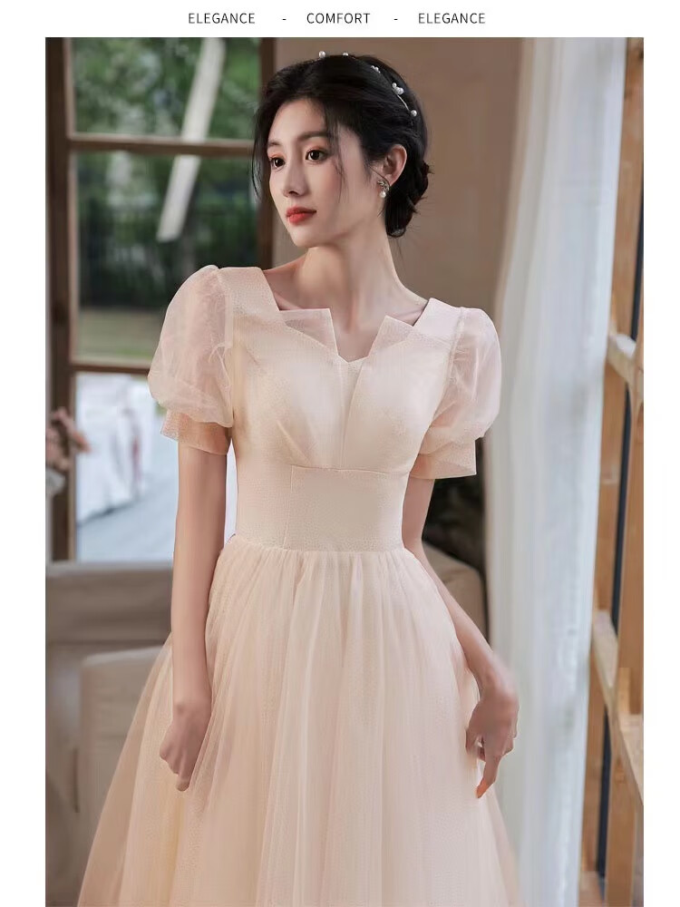 主持人礼服女高中生小个子合唱团演出服艺考晚礼服主持人钢琴演奏成人