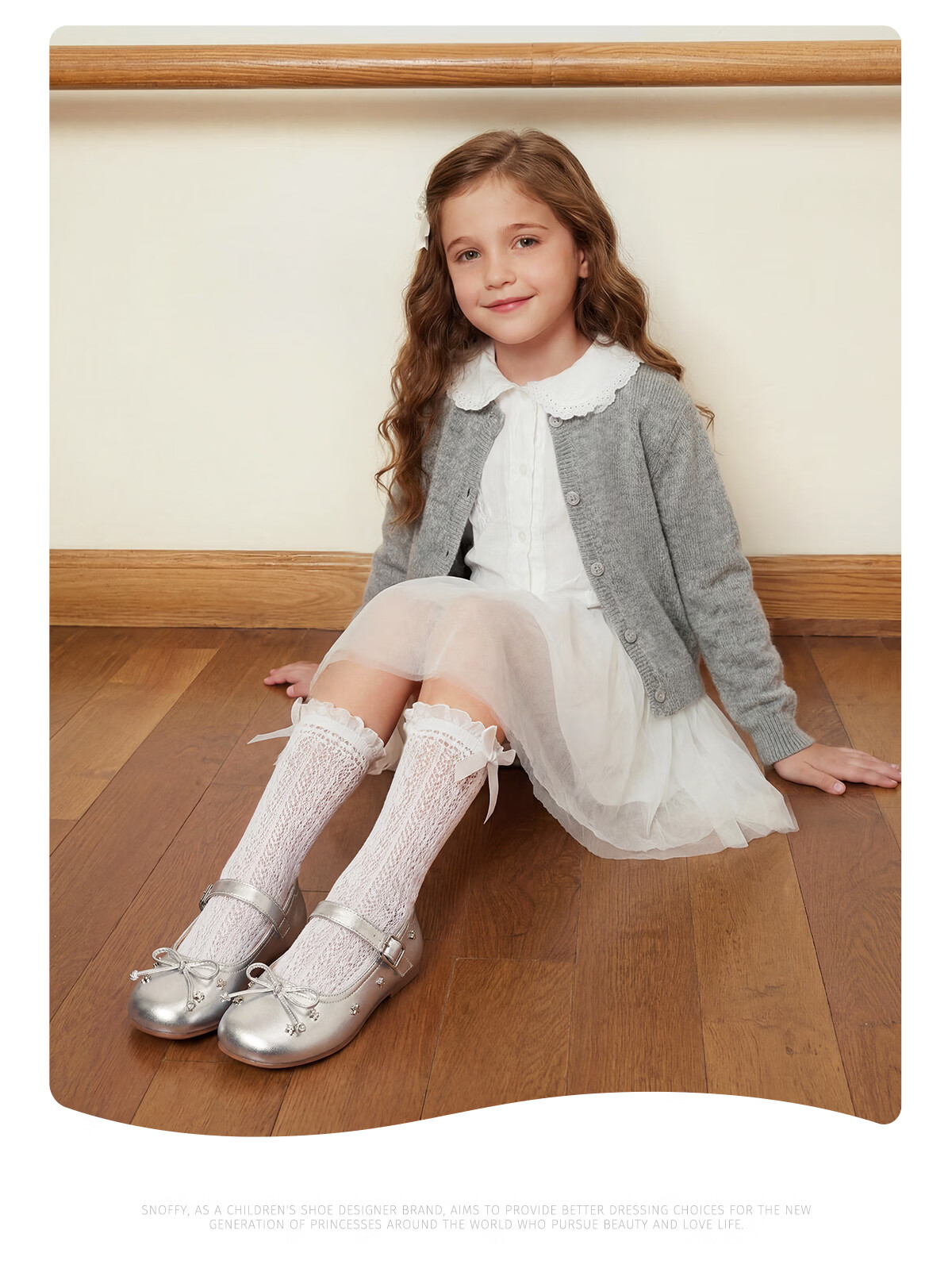 SNAFFY Girls' Leather Shoes Children's Princess Shoes Spring Little Girls British Style Fashion Soft Sole Shoes Moonlight Silver Size 32 11