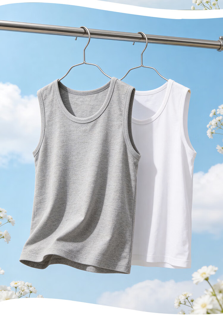 Hodo Red Bean Kids Cotton Summer Breathable Boys Sleeveless Vest Innerwear 18