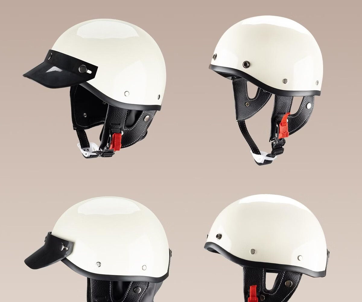 CYCKING New National Standard 3C Certified Motorcycle Helmet Unisex Electric Vehicle Retro Half Helmet Four-Season Universal Safety Cap 14