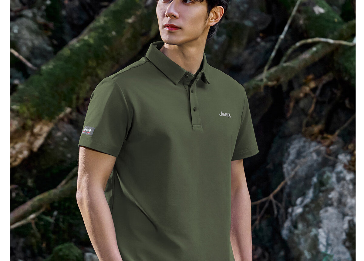 JEEP Men's Short Sleeve Polo Shirt Summer Sun Protection Breathable Collar T-Shirt Business Casual Top 2026 Summer New Arrival 23