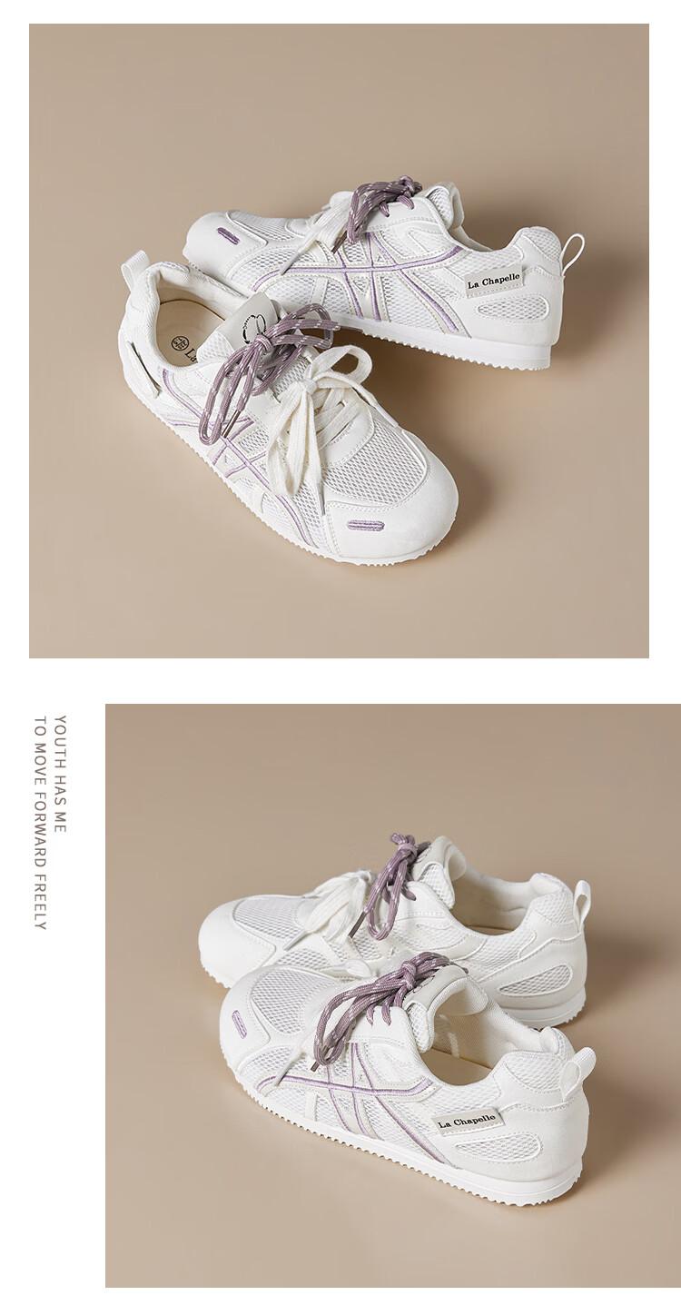 La Chapelle Summer New Breathable Mesh Flat Shoes for Women Sweat-Absorbing Non-Stuffy Non-Slip Sports Shoes Champagne Color Size 36 18