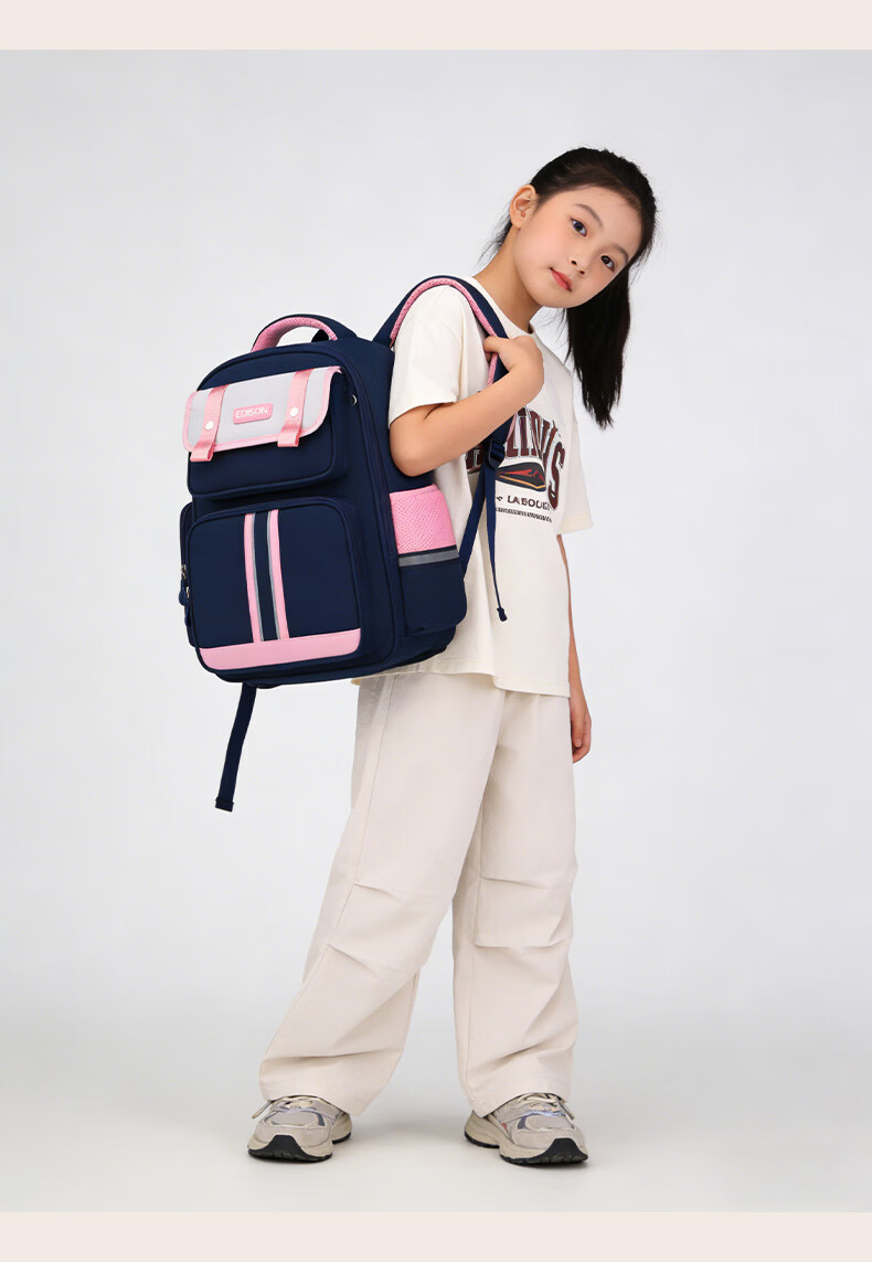 Edison Primary School Backpack Boys Ergonomic Reflective Large Capacity British Style Kids School Bag 2506-1 20
