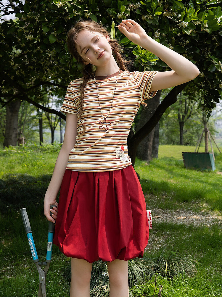 TonLion 2026 Summer Women's Striped Slim Fit Short Sleeve T-Shirt, Stylish and Comfortable, Age-Reducing Basic Tee 13