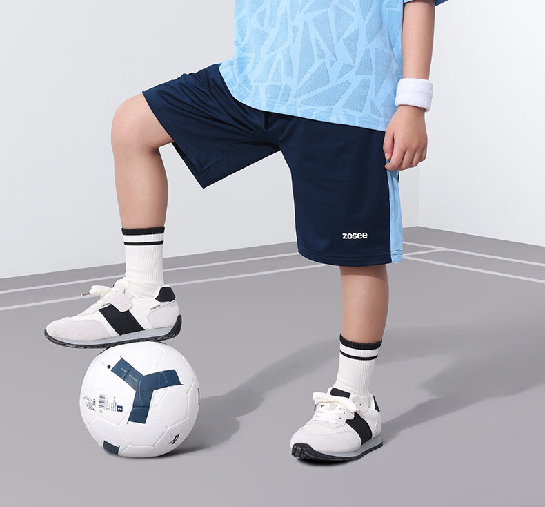 Zuoxi Boys' Summer Outfit Set, 2026 New Style Children's Short-Sleeve Set, Quick-Dry Sports Two-Piece Suit for Summer, Blue, Size 160 2