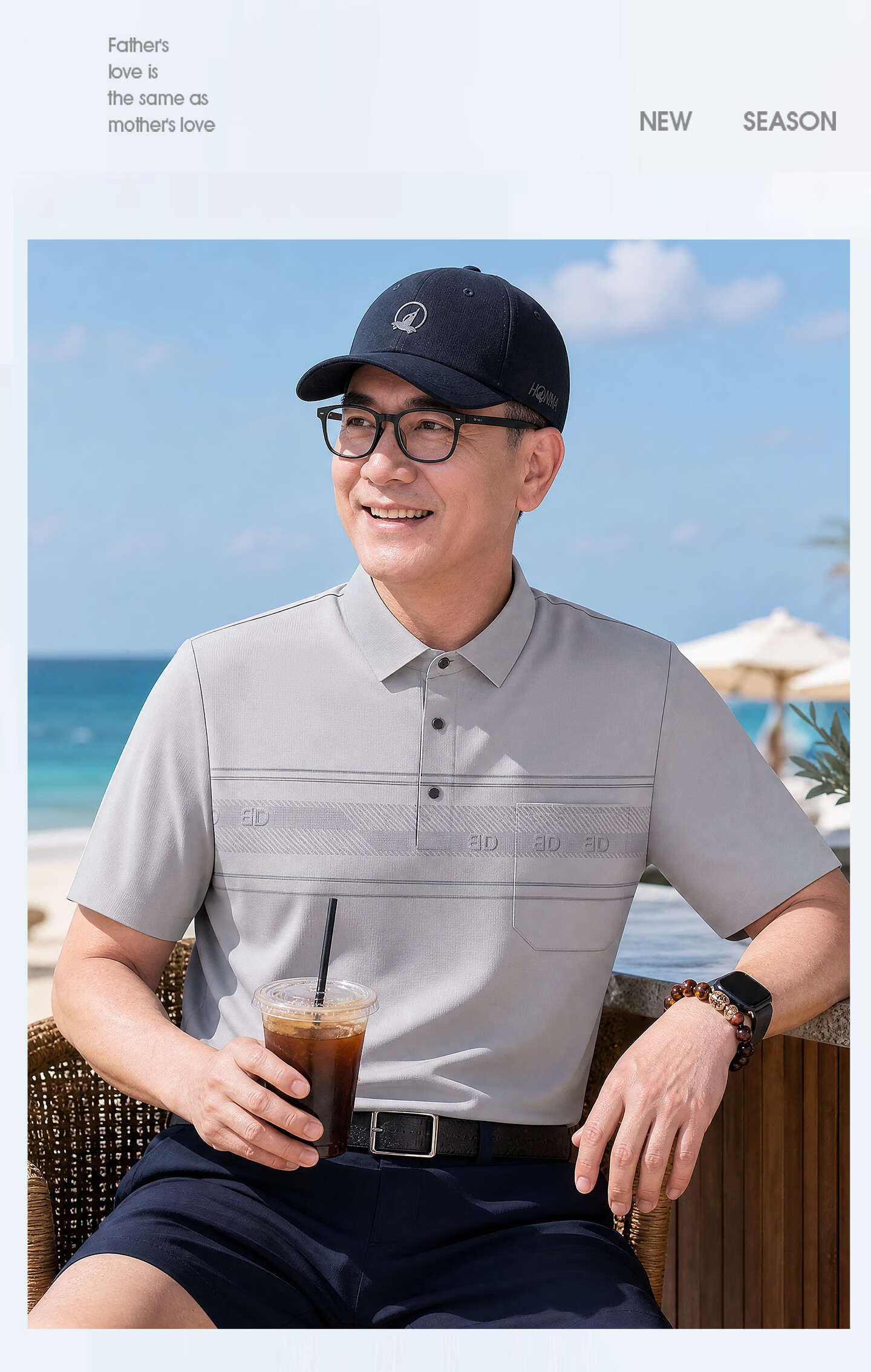 LAOYECHE Men's Summer Short Sleeve Polo Shirt Casual T-Shirt Middle-aged and Elderly Father's Day Gift 19