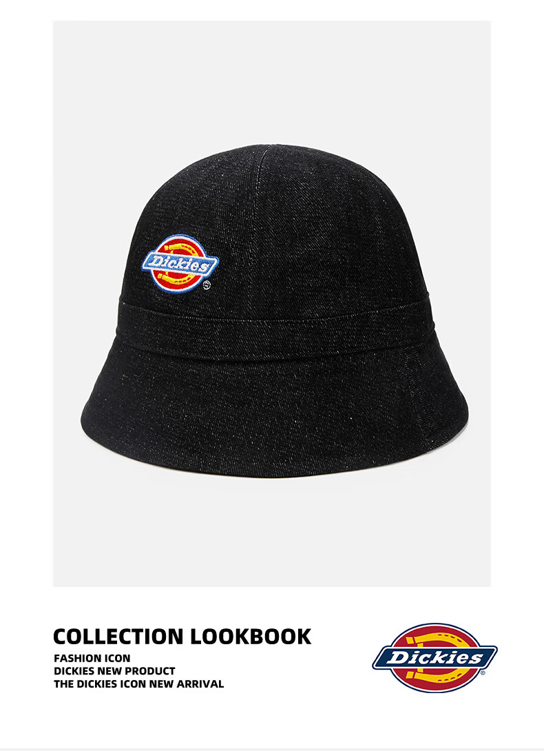 Dickies Women's New Sun Protection Fisherman Hat Large Head Circumference Slimming Face Sunshade Bucket Hat Black for Men and Couples Casual Cap 8