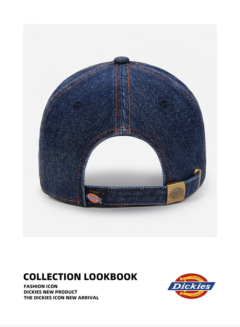 Dickies Distressed Vintage Baseball Cap Unisex Couple Sun Protection Deep Fit Duckbill Hat Light Blue 14